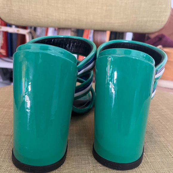 KENZO WOMEN'S ANA HEELED MULE SANDALS - GRASS GREEN sz 40 us 9 womens - Picture 6 of 8